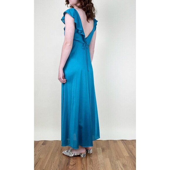 Vintage Union Made Maxi Slip Dress Romantic Regency Princess Dainty 60s 70s Sexy - Picture 3 of 7